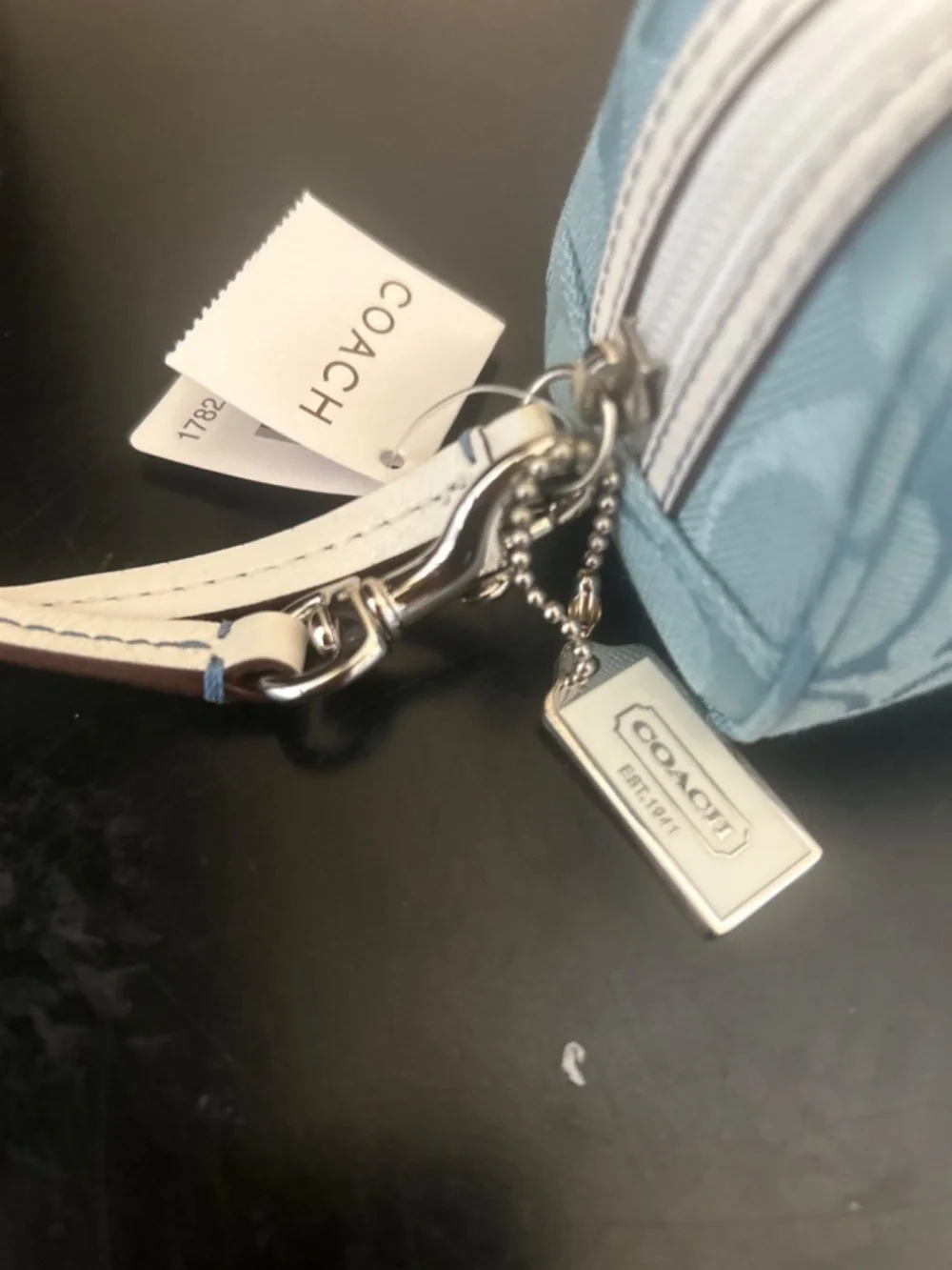 Coach Signature Jacquard Mini Cosmetic Pouch/Wristlet. NWT. Vintage